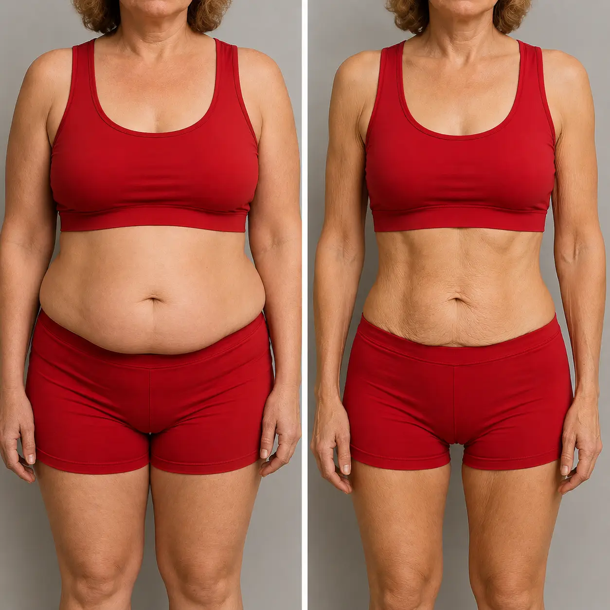 Loose facial skin considered during a skin-tightening consultation